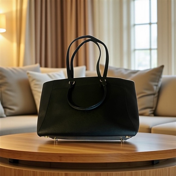 Michael Kors Black Saffiano Leather East West Tote Bag Handbag Large - Picture 7 of 10